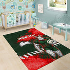 Personalised South Sydney Rabbitohs Rugby Area Rug Rabbits Mascot - Sporty Splash Art Style