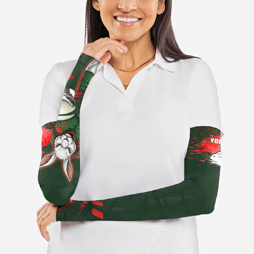 Personalised South Sydney Rabbitohs Rugby Arm Sleeves Rabbits Mascot - Sporty Splash Art Style