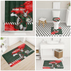 Personalised South Sydney Rabbitohs Rugby Bathroom Set Rabbits Mascot - Sporty Splash Art Style
