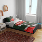 Personalised South Sydney Rabbitohs Rugby Bedding Set Rabbits Mascot - Sporty Splash Art Style