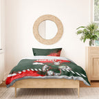 Personalised South Sydney Rabbitohs Rugby Bedding Set Rabbits Mascot - Sporty Splash Art Style