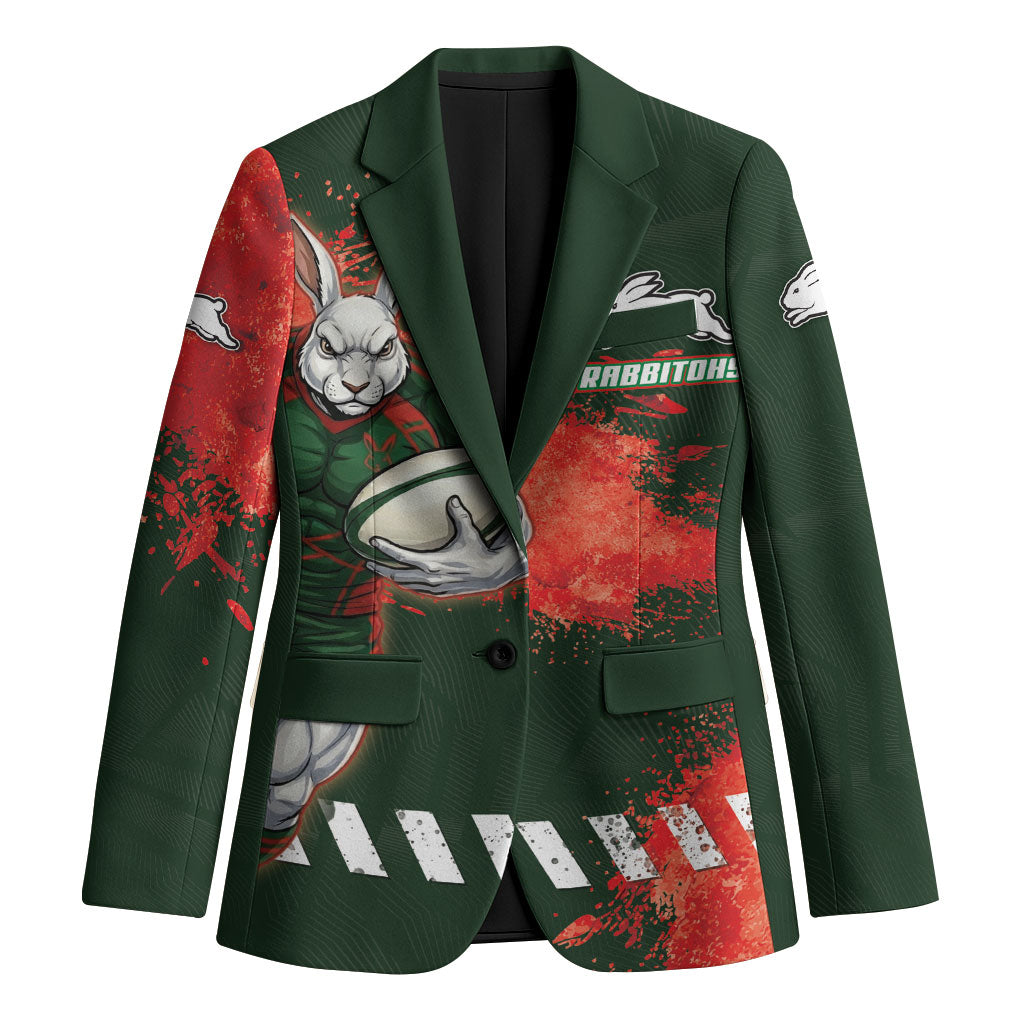 Personalised South Sydney Rabbitohs Rugby Blazer Rabbits Mascot - Sporty Splash Art Style
