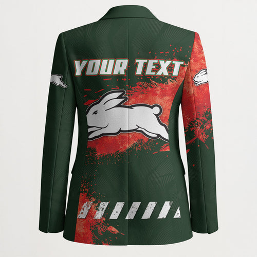 Personalised South Sydney Rabbitohs Rugby Blazer Rabbits Mascot - Sporty Splash Art Style