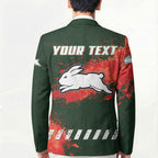Personalised South Sydney Rabbitohs Rugby Blazer Rabbits Mascot - Sporty Splash Art Style