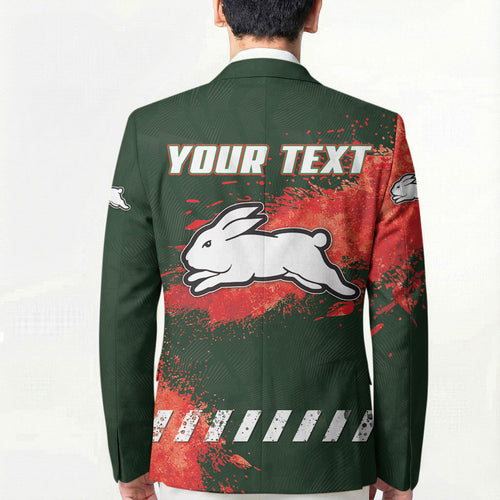 Personalised South Sydney Rabbitohs Rugby Blazer Rabbits Mascot - Sporty Splash Art Style