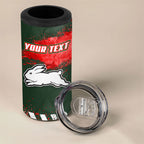 Personalised South Sydney Rabbitohs Rugby 4 in 1 Can Cooler Tumbler Rabbits Mascot - Sporty Splash Art Style