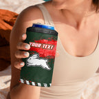 Personalised South Sydney Rabbitohs Rugby 4 in 1 Can Cooler Tumbler Rabbits Mascot - Sporty Splash Art Style
