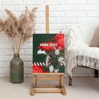 Personalised South Sydney Rabbitohs Rugby Canvas Wall Art Rabbits Mascot - Sporty Splash Art Style