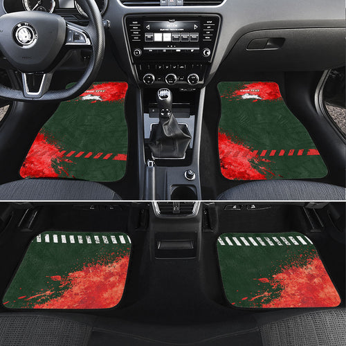 Personalised South Sydney Rabbitohs Rugby Car Mats Rabbits Mascot - Sporty Splash Art Style