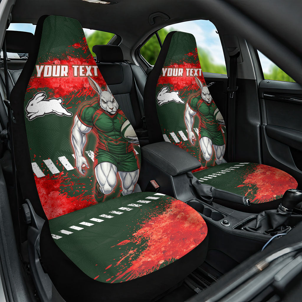 Personalised South Sydney Rabbitohs Rugby Car Seat Cover Rabbits Mascot - Sporty Splash Art Style