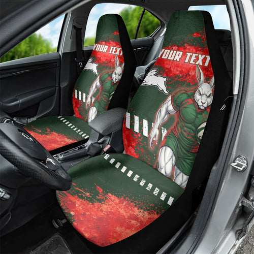 Personalised South Sydney Rabbitohs Rugby Car Seat Cover Rabbits Mascot - Sporty Splash Art Style