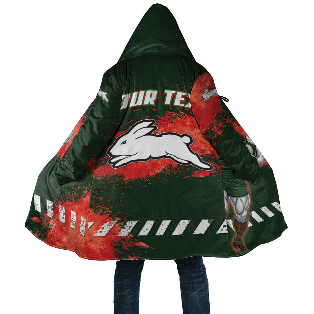 Personalised South Sydney Rabbitohs Rugby Cloak Rabbits Mascot - Sporty Splash Art Style