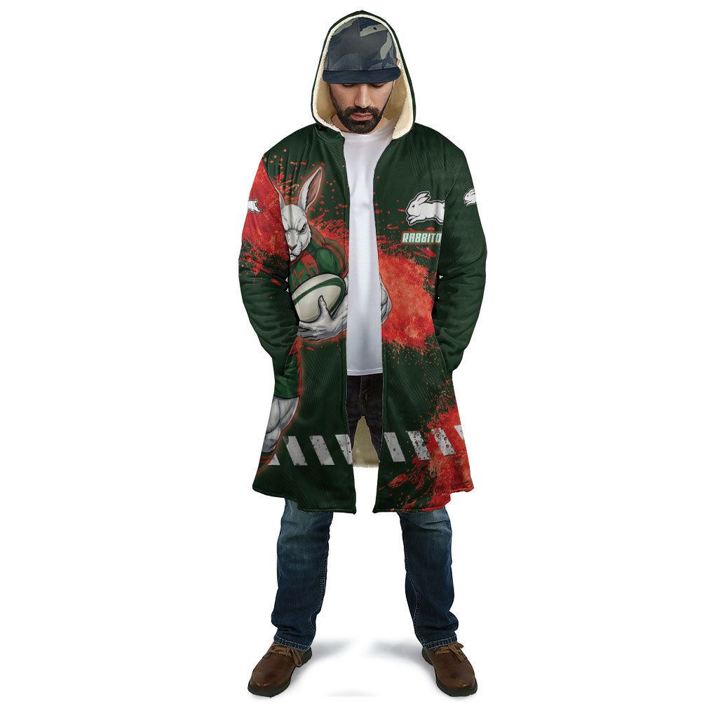 Personalised South Sydney Rabbitohs Rugby Cloak Rabbits Mascot - Sporty Splash Art Style