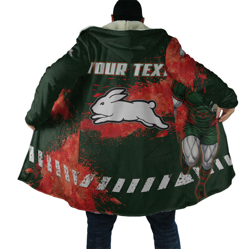 Personalised South Sydney Rabbitohs Rugby Cloak Rabbits Mascot - Sporty Splash Art Style