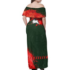 Personalised South Sydney Rabbitohs Rugby Family Matching Off Shoulder Maxi Dress and Hawaiian Shirt Rabbits Mascot - Sporty Splash Art Style