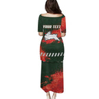 Personalised South Sydney Rabbitohs Rugby Family Matching Puletasi and Hawaiian Shirt Rabbits Mascot - Sporty Splash Art Style