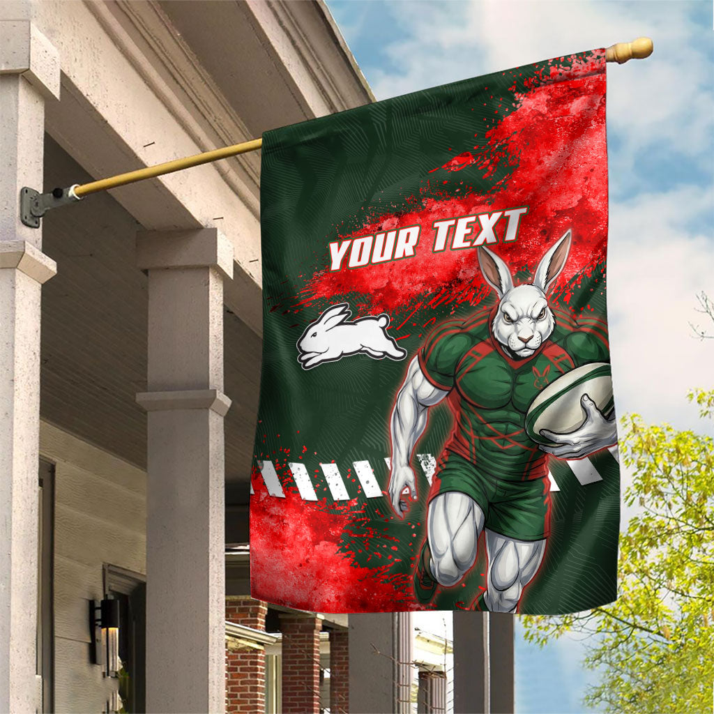 Personalised South Sydney Rabbitohs Rugby Garden Flag Rabbits Mascot - Sporty Splash Art Style