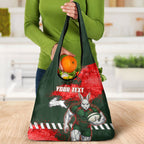 Personalised South Sydney Rabbitohs Rugby Grocery Bag Rabbits Mascot - Sporty Splash Art Style