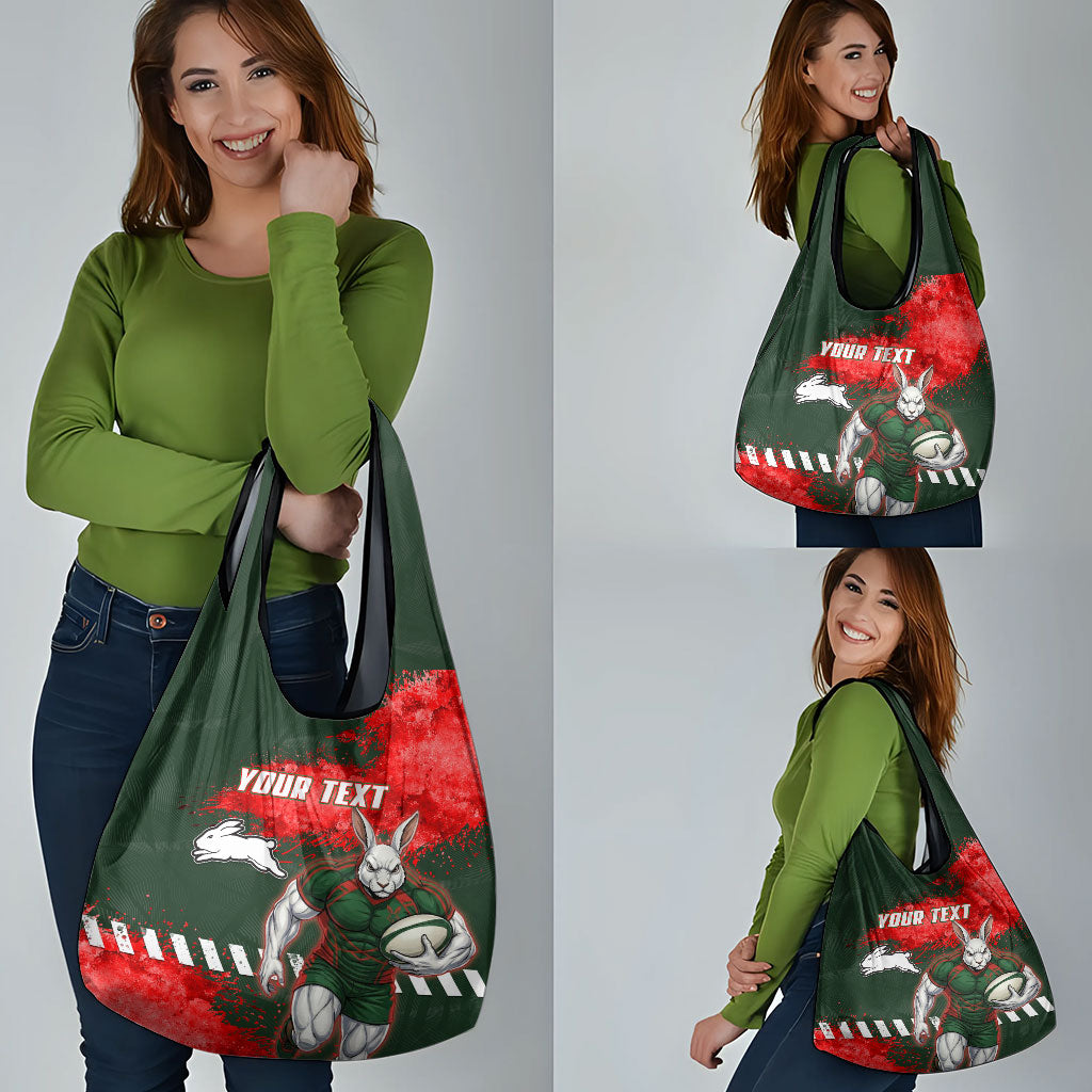 Personalised South Sydney Rabbitohs Rugby Grocery Bag Rabbits Mascot - Sporty Splash Art Style