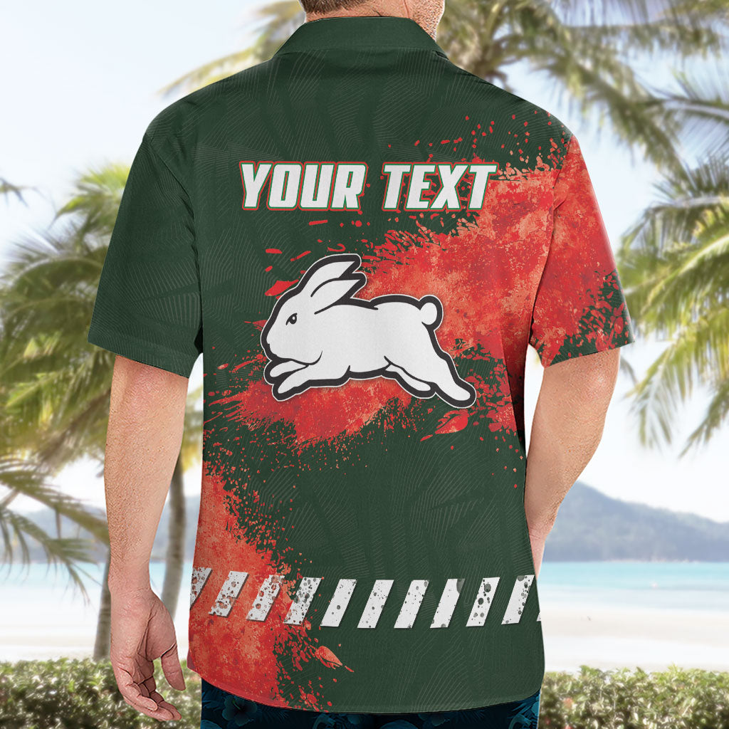 Personalised South Sydney Rabbitohs Rugby Hawaiian Shirt Rabbits Mascot - Sporty Splash Art Style