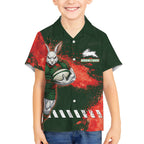 Personalised South Sydney Rabbitohs Rugby Hawaiian Shirt Rabbits Mascot - Sporty Splash Art Style