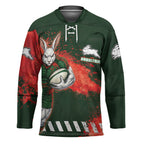 Personalised South Sydney Rabbitohs Rugby Hockey Jersey Rabbits Mascot - Sporty Splash Art Style