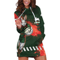 Personalised South Sydney Rabbitohs Rugby Hoodie Dress Rabbits Mascot - Sporty Splash Art Style