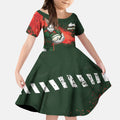 Personalised South Sydney Rabbitohs Rugby Kid Short Sleeve Dress Rabbits Mascot - Sporty Splash Art Style