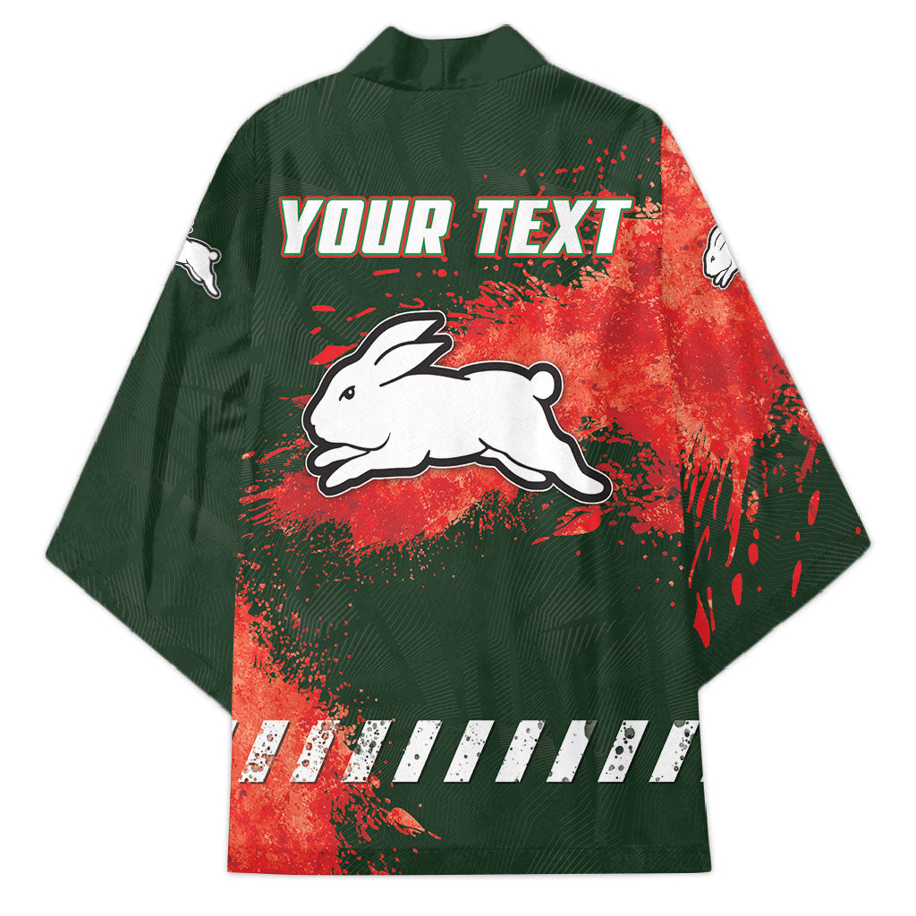 Personalised South Sydney Rabbitohs Rugby Kimono Rabbits Mascot - Sporty Splash Art Style