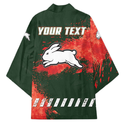 Personalised South Sydney Rabbitohs Rugby Kimono Rabbits Mascot - Sporty Splash Art Style