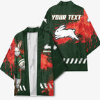 Personalised South Sydney Rabbitohs Rugby Kimono Rabbits Mascot - Sporty Splash Art Style