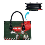 Personalised South Sydney Rabbitohs Rugby Leather Bag Rabbits Mascot - Sporty Splash Art Style
