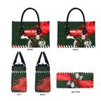 Personalised South Sydney Rabbitohs Rugby Leather Bag Rabbits Mascot - Sporty Splash Art Style