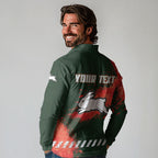 Personalised South Sydney Rabbitohs Rugby Long Sleeve Polo Shirt Rabbits Mascot - Sporty Splash Art Style