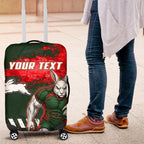 Personalised South Sydney Rabbitohs Rugby Luggage Cover Rabbits Mascot - Sporty Splash Art Style