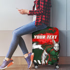 Personalised South Sydney Rabbitohs Rugby Luggage Cover Rabbits Mascot - Sporty Splash Art Style