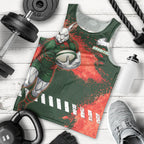 Personalised South Sydney Rabbitohs Rugby Men Tank Top Rabbits Mascot - Sporty Splash Art Style