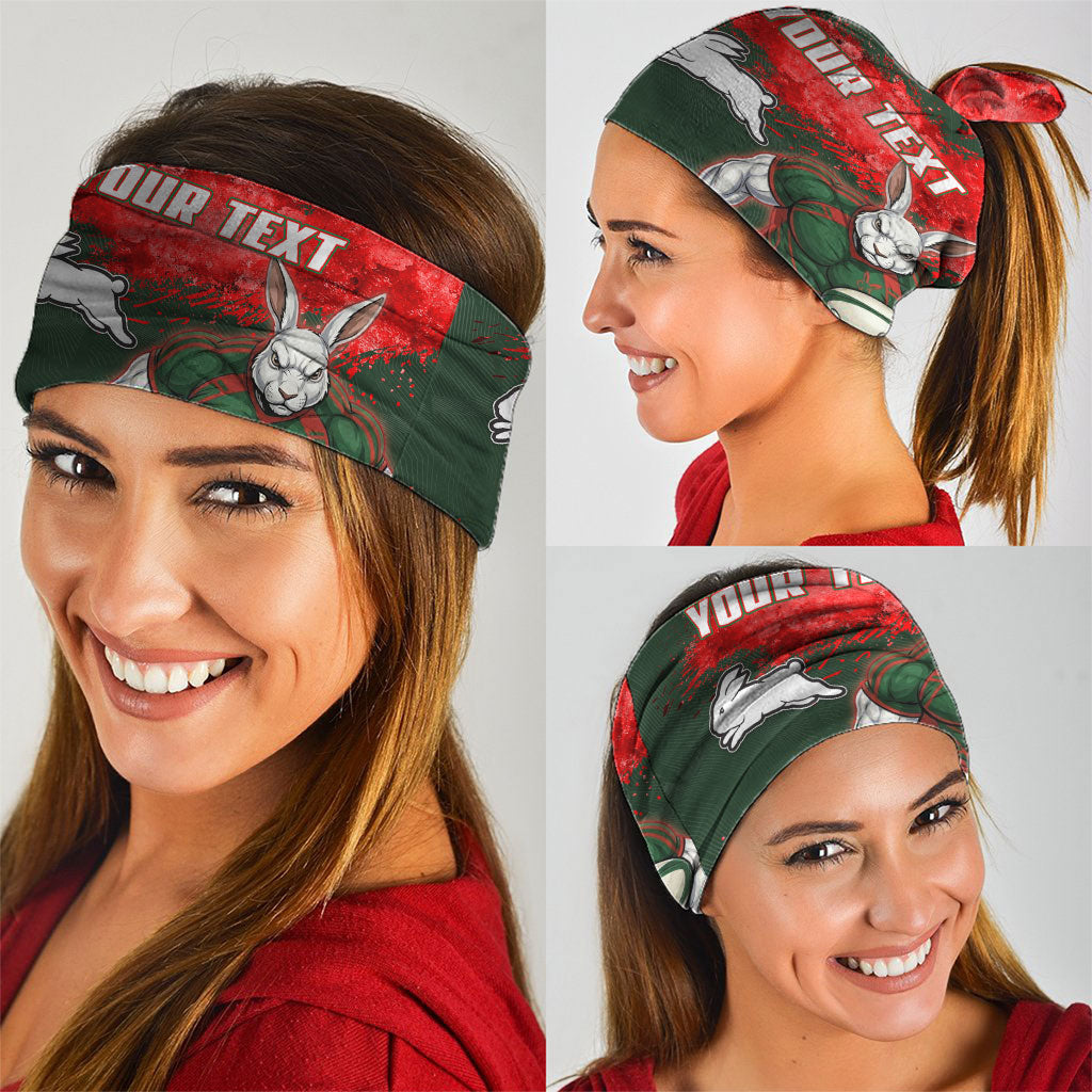Personalised South Sydney Rabbitohs Rugby Neck Gaiter Rabbits Mascot - Sporty Splash Art Style