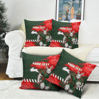 Personalised South Sydney Rabbitohs Rugby Pillow Cover Rabbits Mascot - Sporty Splash Art Style