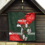 Personalised South Sydney Rabbitohs Rugby Quilt Rabbits Mascot - Sporty Splash Art Style