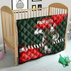 Personalised South Sydney Rabbitohs Rugby Quilt Rabbits Mascot - Sporty Splash Art Style