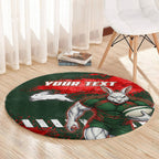 Personalised South Sydney Rabbitohs Rugby Round Carpet Rabbits Mascot - Sporty Splash Art Style