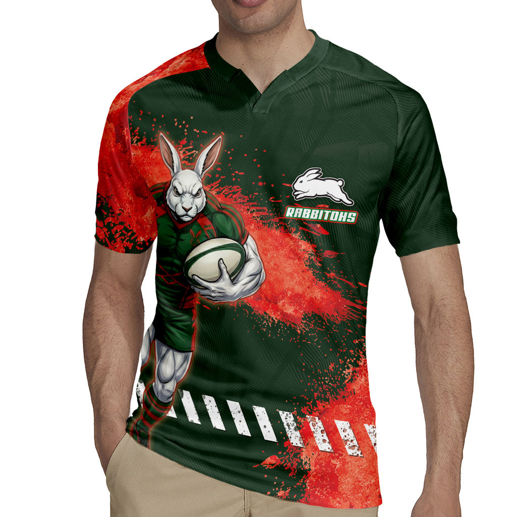 Personalised South Sydney Rabbitohs Rugby Rugby Jersey Rabbits Mascot - Sporty Splash Art Style
