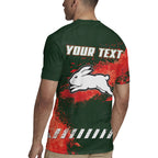Personalised South Sydney Rabbitohs Rugby Rugby Jersey Rabbits Mascot - Sporty Splash Art Style