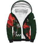 Personalised South Sydney Rabbitohs Rugby Sherpa Hoodie Rabbits Mascot - Sporty Splash Art Style