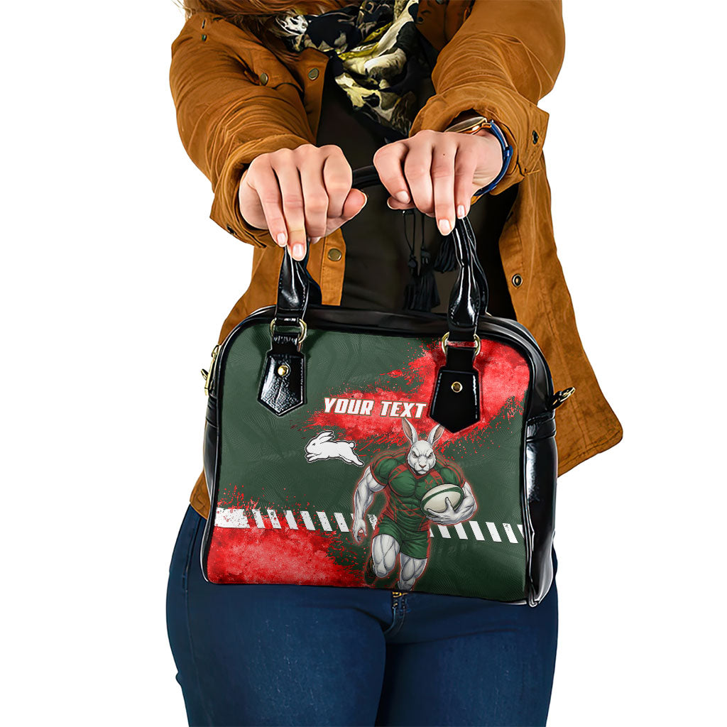 Personalised South Sydney Rabbitohs Rugby Shoulder Handbag Rabbits Mascot - Sporty Splash Art Style
