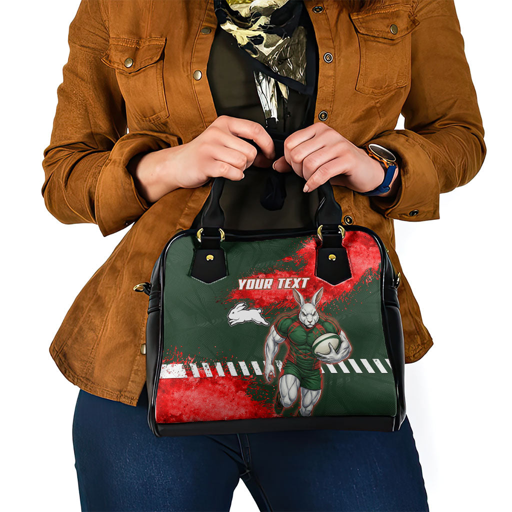 Personalised South Sydney Rabbitohs Rugby Shoulder Handbag Rabbits Mascot - Sporty Splash Art Style