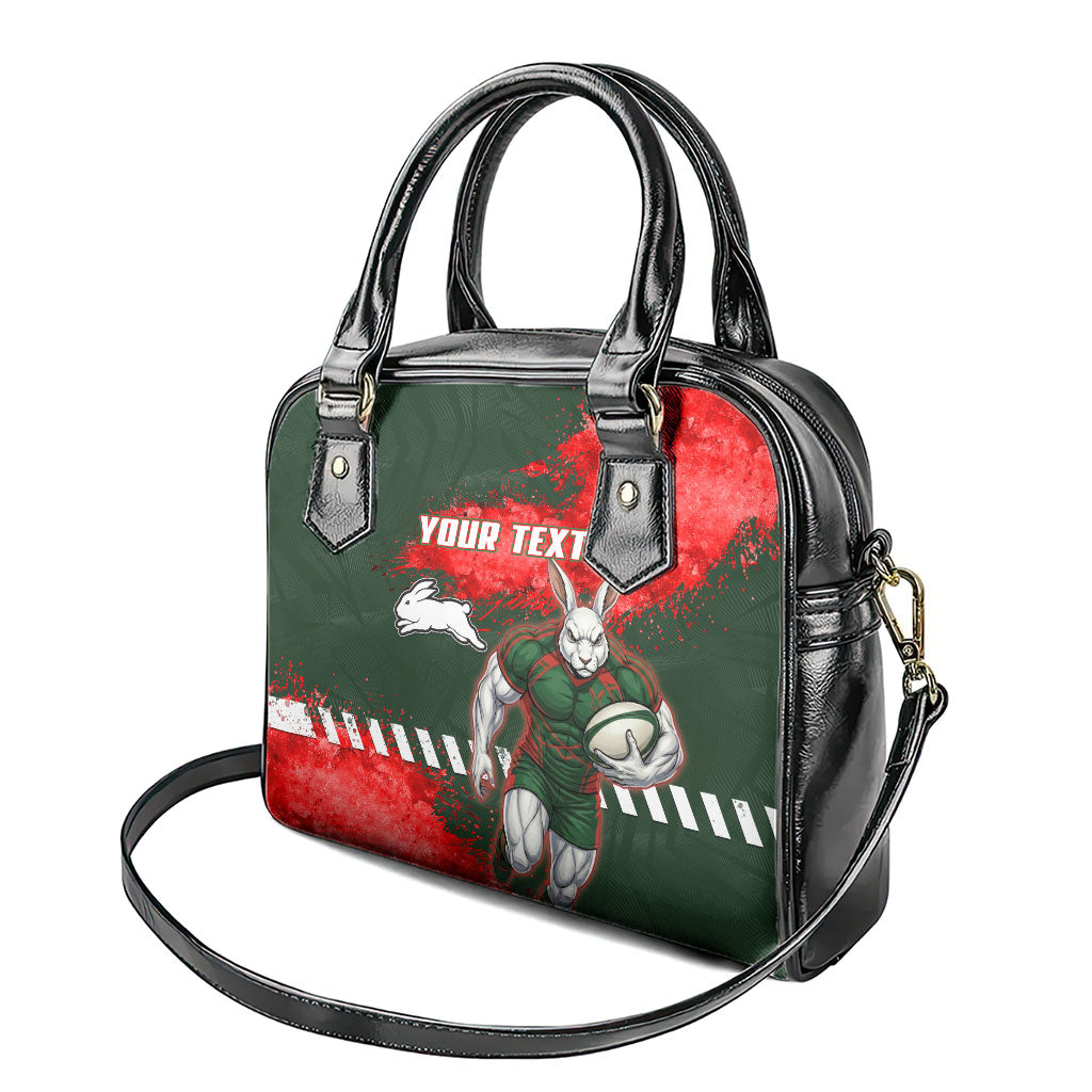 Personalised South Sydney Rabbitohs Rugby Shoulder Handbag Rabbits Mascot - Sporty Splash Art Style