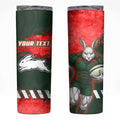 Personalised South Sydney Rabbitohs Rugby Skinny Tumbler Rabbits Mascot - Sporty Splash Art Style