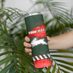 Personalised South Sydney Rabbitohs Rugby Skinny Tumbler Rabbits Mascot - Sporty Splash Art Style